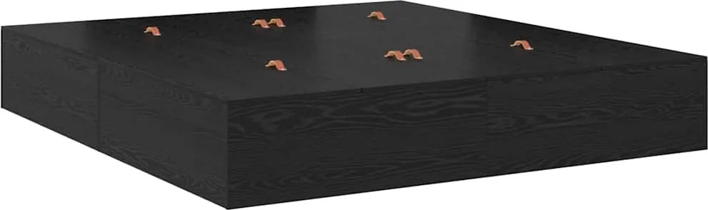 vidaXL Cadru de pat cu depozitare Stejar Negru 200 cm Lemn compozit