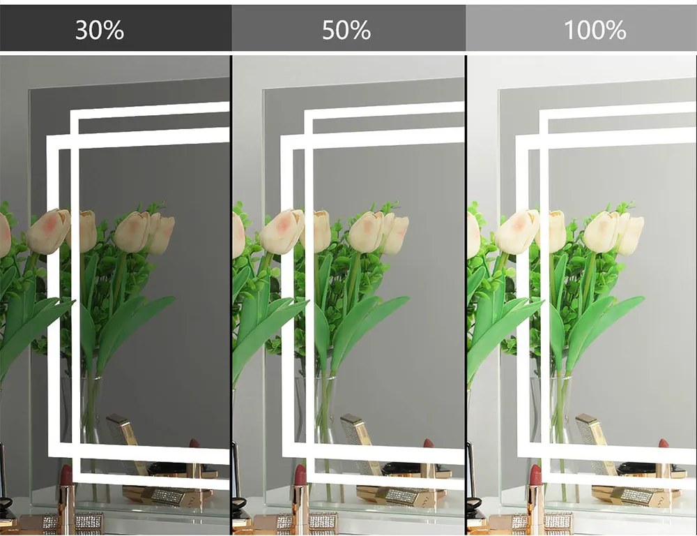 Oglindă de machiaj cu LED 58 x 12 x 48 cm