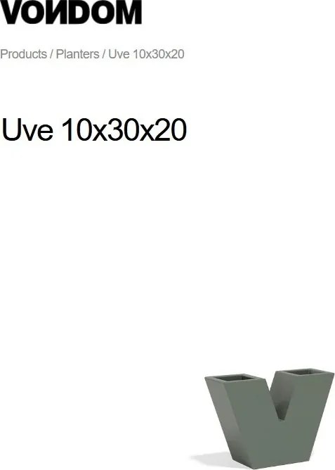 Ghiveci plante design decorativ modern interior / exterior UVE NANO 10x30x20cm
