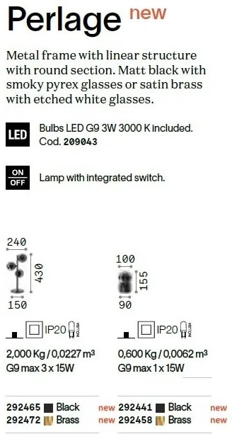 Lampa de masa moderna Perlage tl1 alama/alb