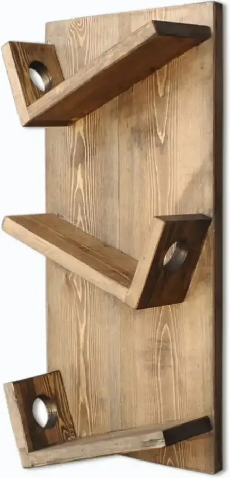 Stand sticle vin din lemn,seria wood, Homs Bar, Natur, 50 x 28 x 11 cm,700138