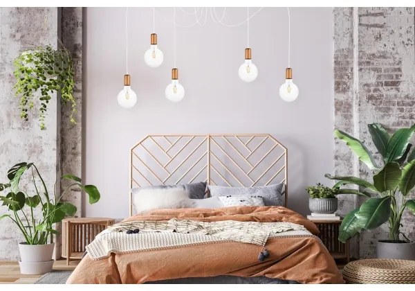 Lustră pe cablu MIROS 5xE27/60W/230V albă/cupru