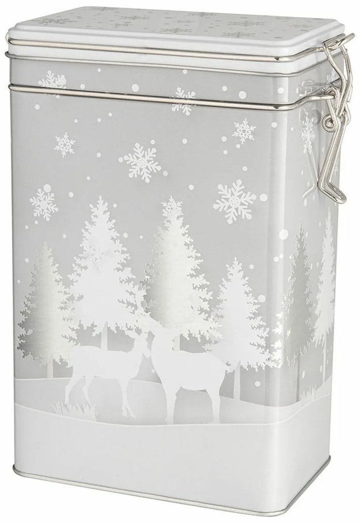 Doză de tablă de Crăciun Altom Silver Christmas tree, 12 x 8 x 19 cm