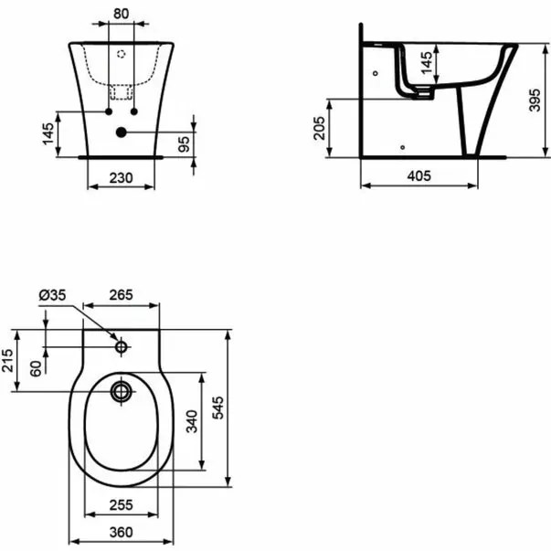 Bideu pe pardoseala BTW Ideal Standard Connect Air