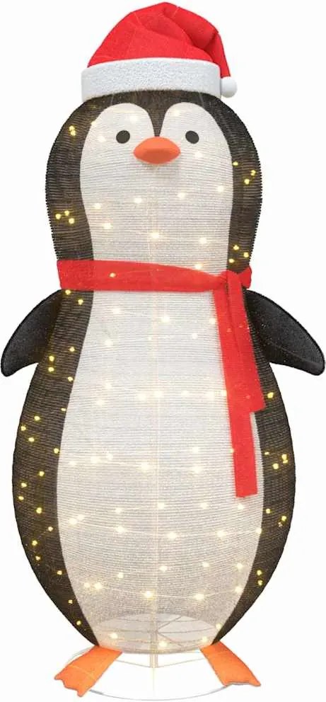 vidaXL Figură de pinguin de zăpadă Alb cald 78 x 178 cm țesătură