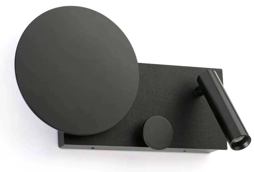 Aplica perete ambientala cu reader LED KLEE negru stanga
