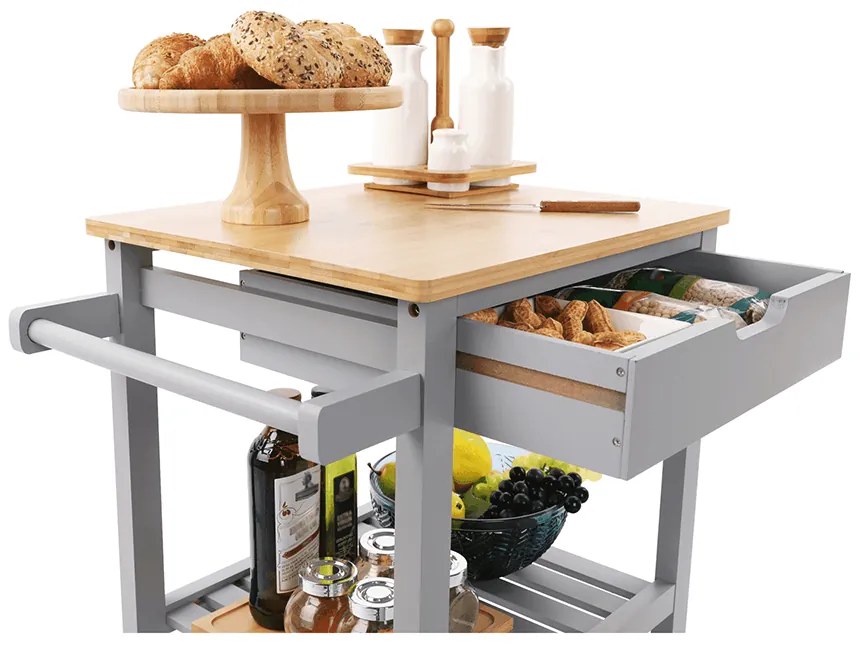 Carucior de servire, natural / negru, ARETE Carucior de servire, natural / gri, ARETE