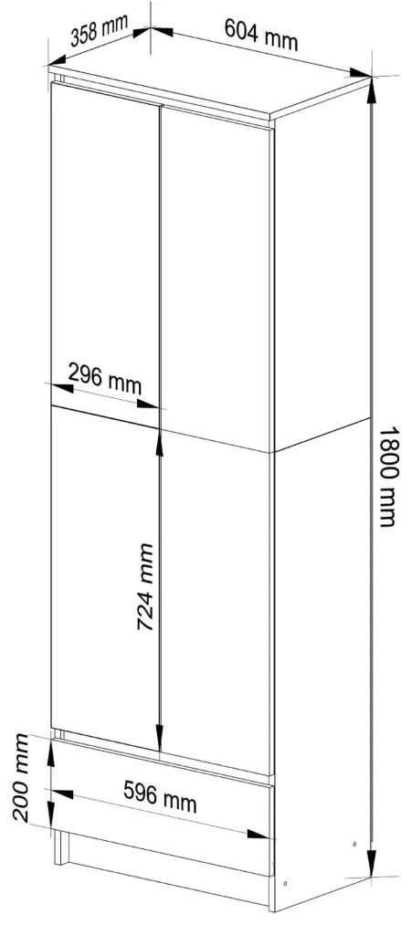 Dulap cu rafturi Renzo (stejar sonoma). 1068700