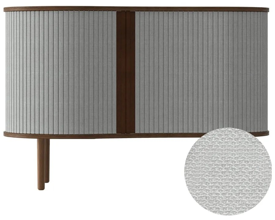 Comodă gri/maro joasă cu aspect de lemn de stejar cu ușă glisantă 100x67 cm Audacious – UMAGE