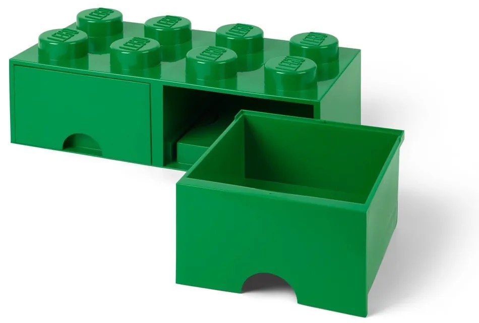 Cutie depozitare cu 2 compartimente LEGO®, verde