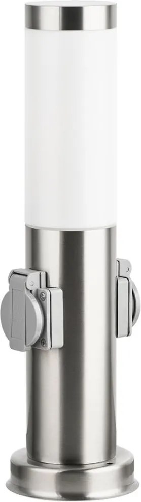 Brilagi - Lampă de exterior cu 2 prize SCHUKO, 1xE27/15W/230V, 40 cm, IP44, crom