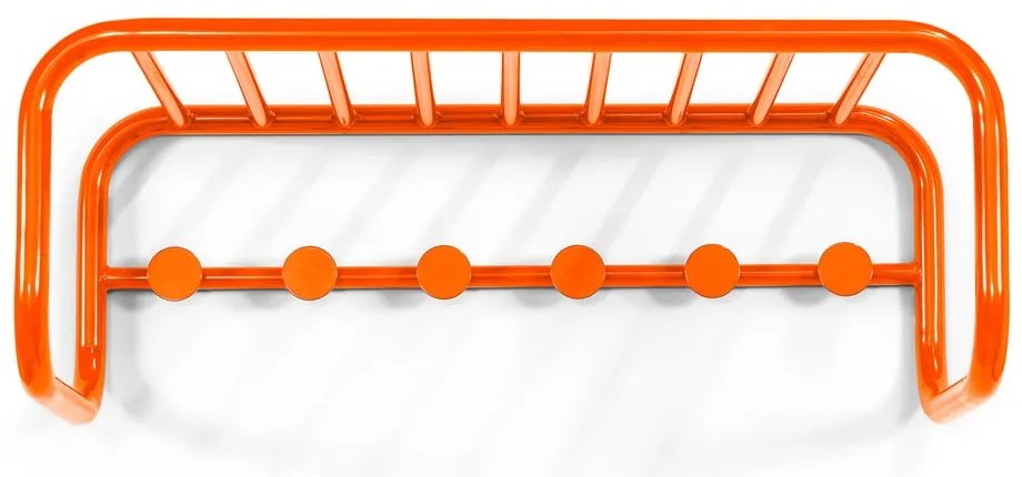 Cuier de perete portocaliu cu raft din metal 72 cm Retro – Spinder Design