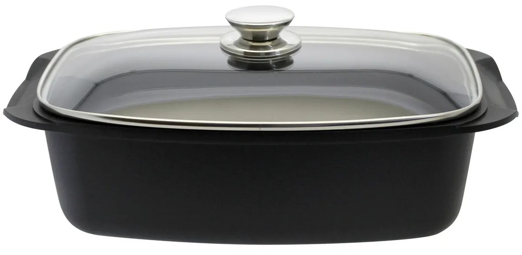 Elo 90932 Vas de copt Basic cu capac din sticlăQuatrorondo 40 x 22 cm