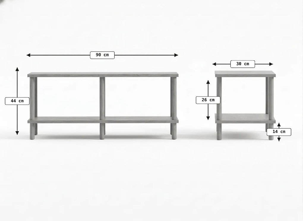 Masuta TV SOLE 90 cm, alba