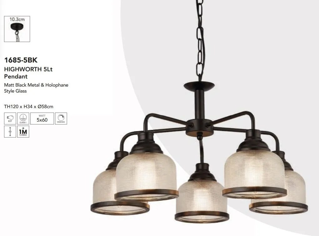 Candelabru cu 5 brate design clasic Highworth