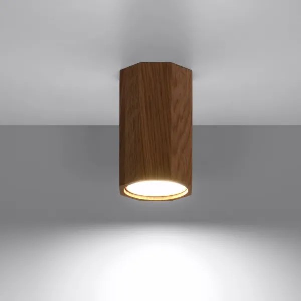 Spot ZEKE 1xGU10/40W/230V 10 cm stejar Sollux SL.1033