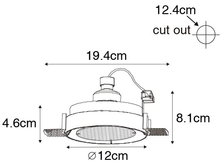 Set de 6 spoturi încastrate moderne albe GU10 AR70 rotunde fără ramă - Oneon