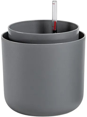 Ghiveci cu auto-irigare Plastia Tolita, gri, diam. 16 cm, diam. 16 cm