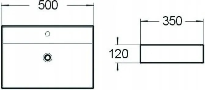 Mexen Blanca lavoar pe blat 50 x 35 cm, alb - 21105000