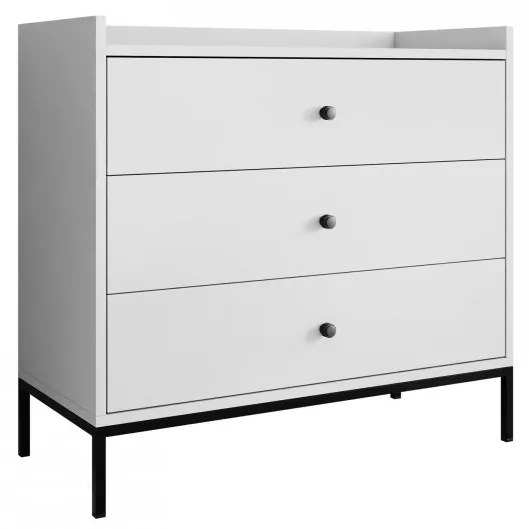 Comodă Tezarta 3SZ (Alb + Negru) . 1103691