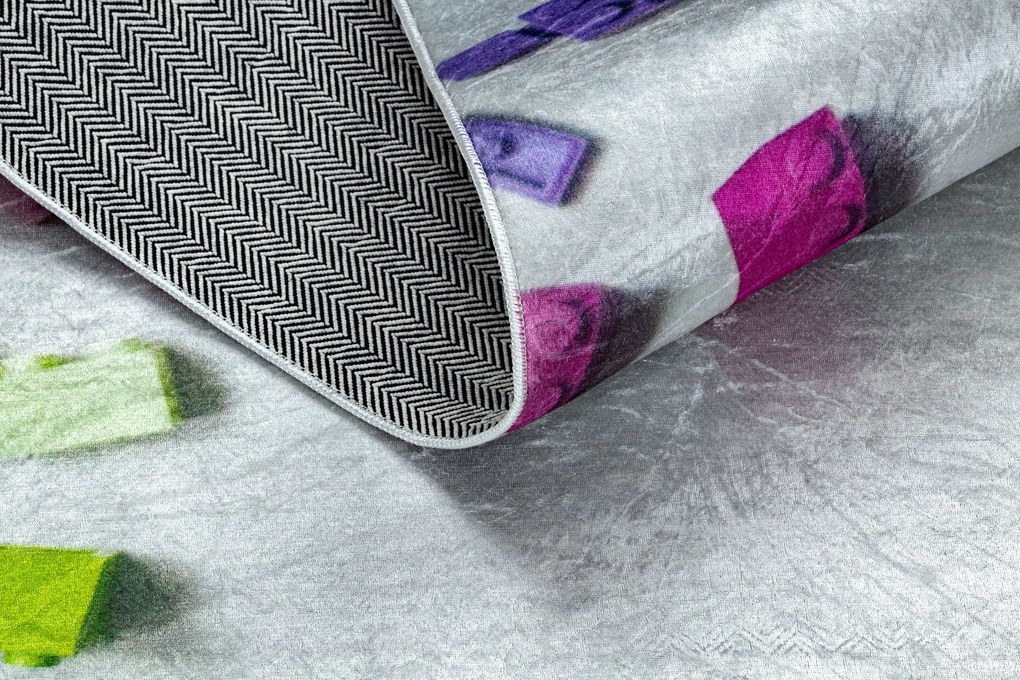 BAMBINO 38480 covor lavabil Kit de construcție pentru copii anti-alunecare - gri / galben - SECUNDAR-COTATI PRODUSUL