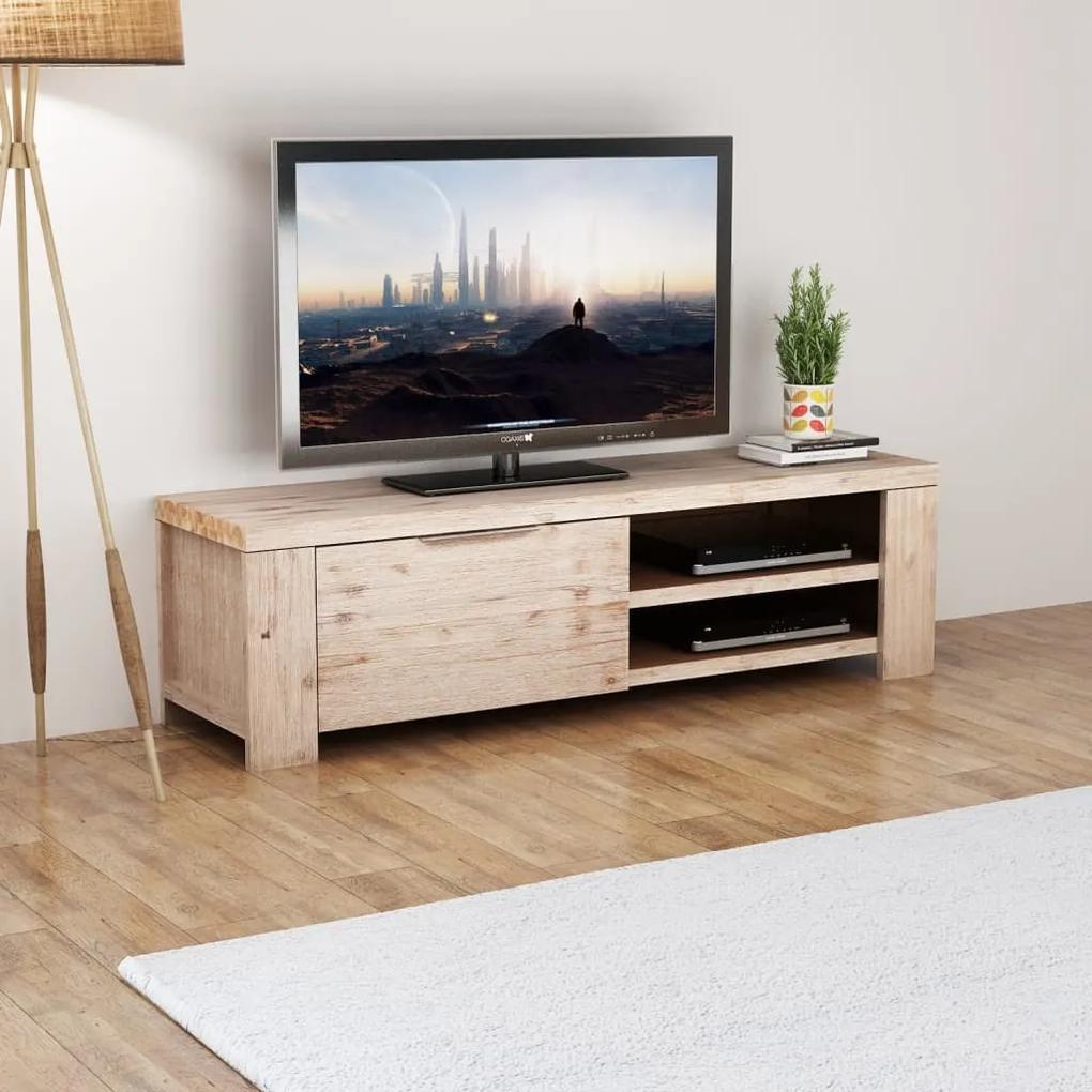 244337 vidaXL Comodă TV din lemn masiv de salcâm șlefuit 140x38x40 cm