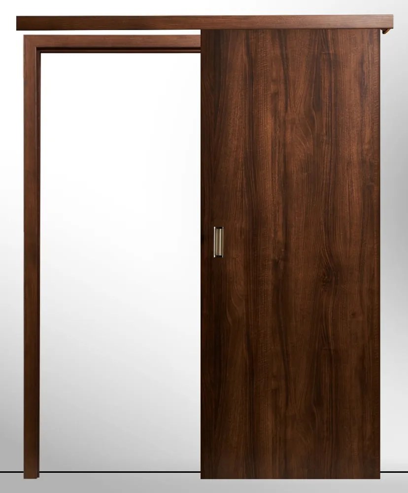 Usa glisanta HDF aplicata pe perete - Colectia Basic Nu, Gri Antracit, Folie Decor, 2010 mm, 720 - 800 mm