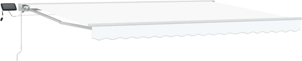 vidaXL Cadru manual de marchiză cu LED-uri Alb 4,5 × 3 m