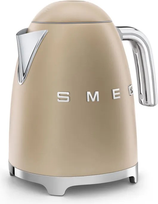Cana electrica SMEG KLF03CHMEU, 2400 W, 1,7 l, Baza rotativa la 360°, Finisaj mat, Sampanie