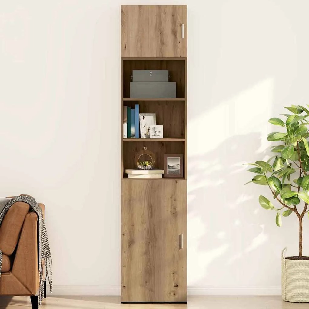 vidaXL Dulap de perete Pe perete cu ușă stejar artizanal 50 x 42.5 x 40 cm