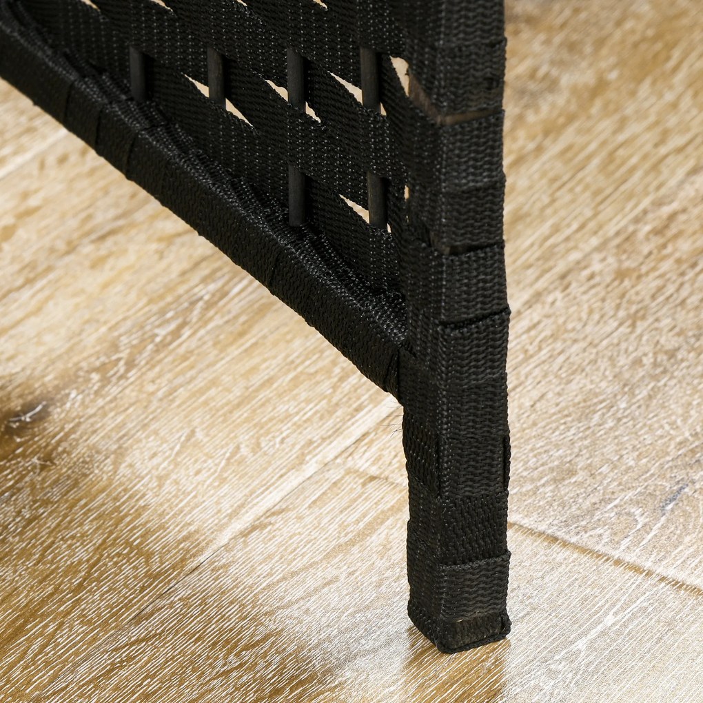 HOMCOM Paravan Despărțitor Interior Pliabil cu 6 Panouri Întrețesute, 240x170 cm, Negru | Aosom Romania