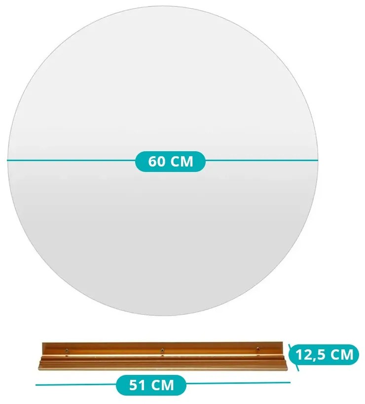 Oglindă de baie cu LED, 60 cm