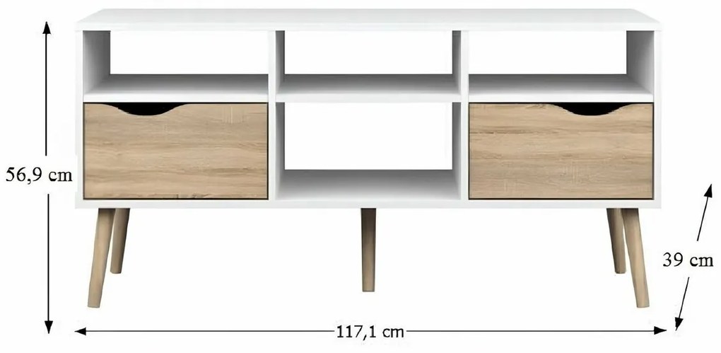 Măsuță TV OSLO 75391, albă