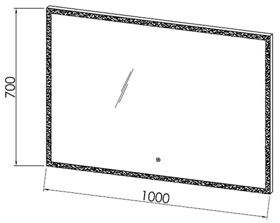 Oglinda dreptunghiulara cu iluminare LED, 100 cm, KolpaSan Drava 1000x700 mm