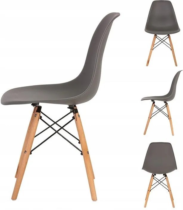 Set 4x Scaune Moderne pentru Bucatarie, Living, Sufragerie sau Exterior, Model PC-005, Culoare Gri antracit