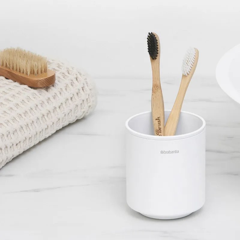 Suport periute de dinti Brabantia MindSet 1005685, Curatare usoara, Acoperire minerala, Alb