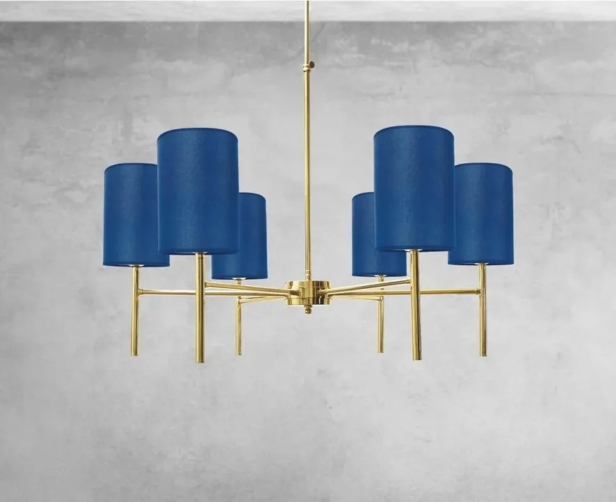 Candelabru din alama cu abajur albastru Sofis