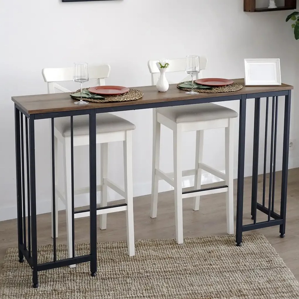 Masa bucatarie,tip bar.seria A-620,natur-negru,150x35x90 cm, 30152