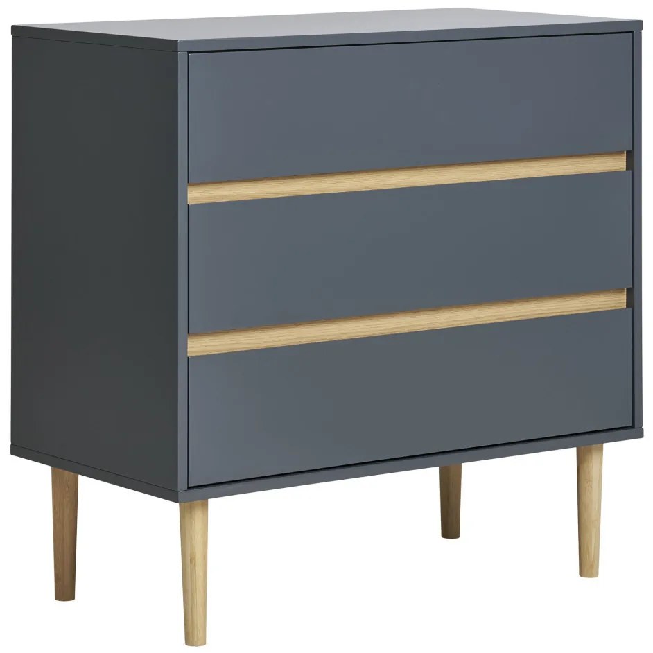 Sideboard Bisley cu 3 sertare, lemn vopsit, gri închis 80x40x80 cm