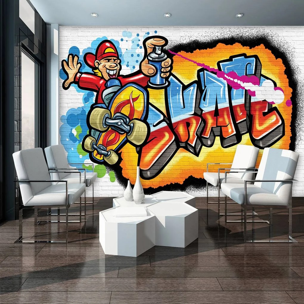 Fototapet - Graffiti colorat - skateboard (254x184 cm)