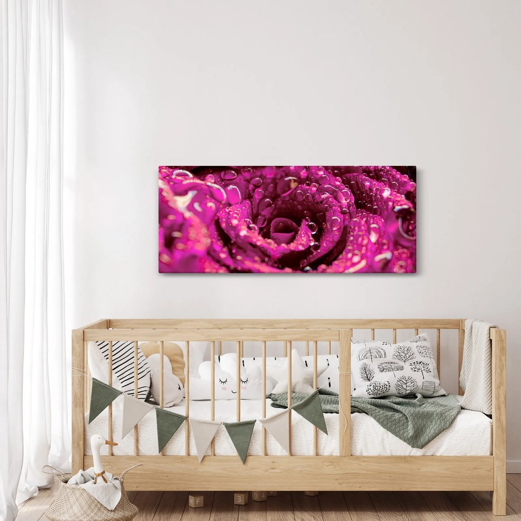 Tabloul cu floarea trandafirului roz (120x50 cm)
