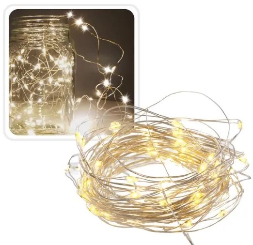 Lumini decorative pe baterii 40LED 4,3m alb cald