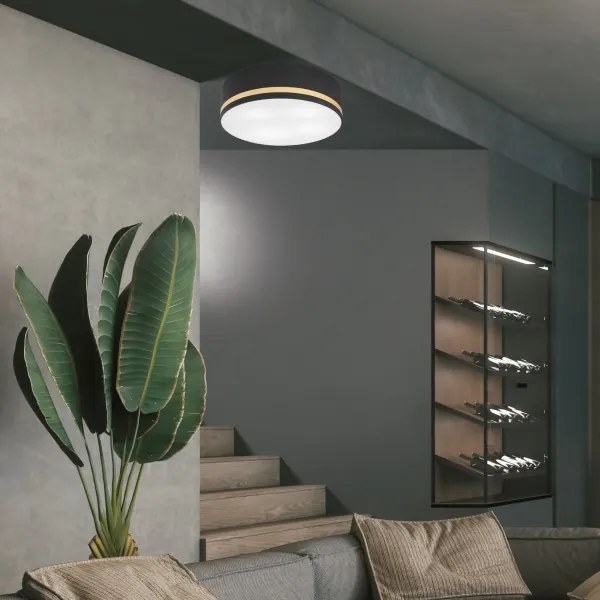 Plafonieră SIRJA STRIPE 4xE27/15W/230V d. 45 cm negru