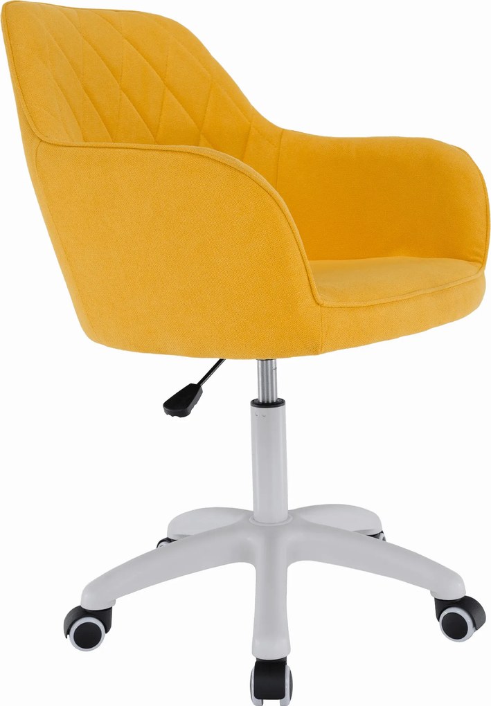 Scaun de birou, material galben/alb, SANTY