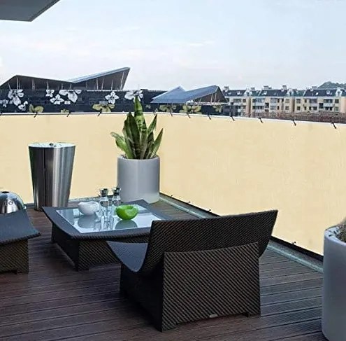 Paravan pentru balcon 0,8x5 BEIGE PES Shield
