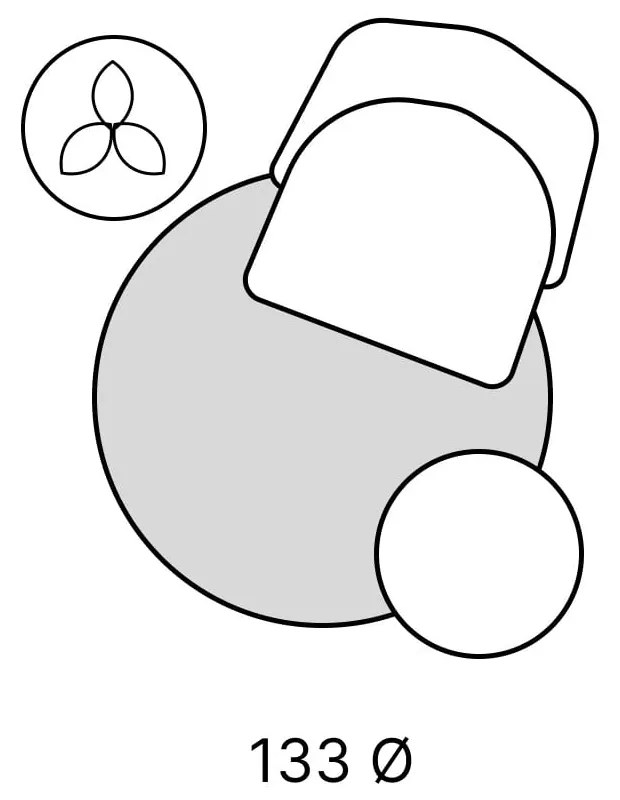 Covor gri deschis rotund din lână ø 133 cm Morphic Botanica – Agnella