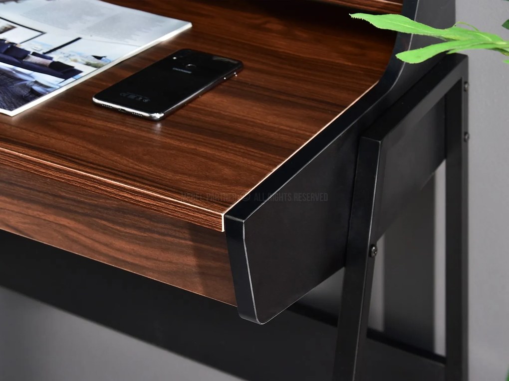 Masă PC Borge (nuc închis + negru). Promo -12%. 1109740