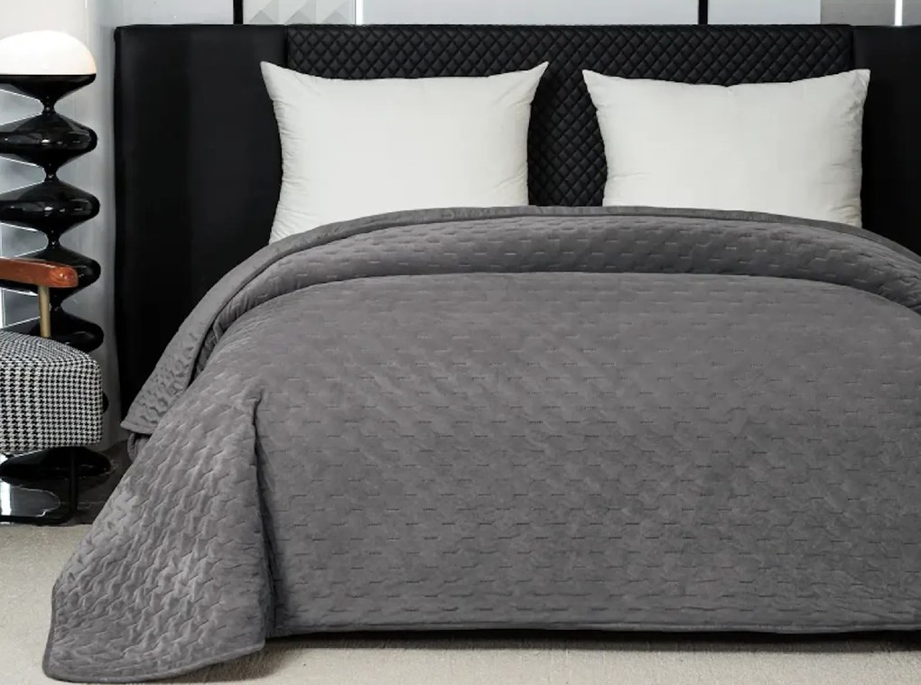 Cuvertura de pat din catifea ASTRALIA, gri Dimensiune: 170 x 210 cm