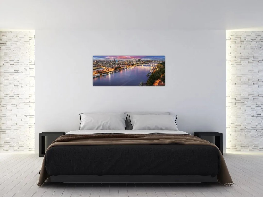 Tablou cu orașul Bratislava cu râu (120x50 cm)
