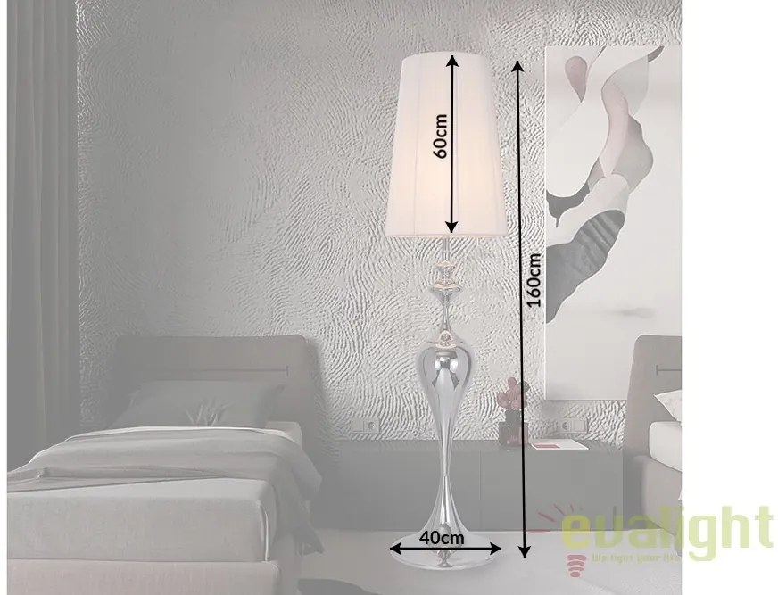 Lampadar elegant design modern, Lucie alb